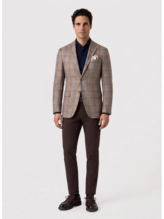 Pako Lorente Pako Lorente Marynarka P26WF-3X-016 Brązowy Slim Fit