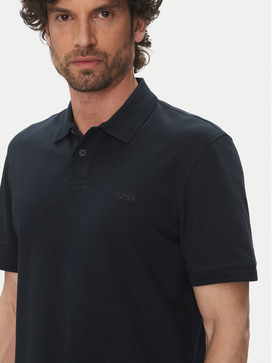 BOSS BOSS Polo Pe_Interlock 50520109 Granatowy Regular Fit