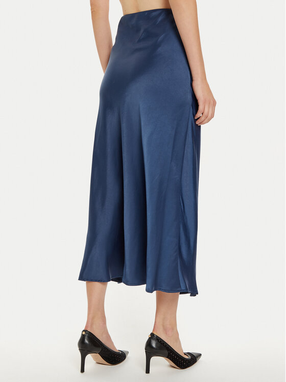 Guess Guess Spódnica midi Anastasia W4BD56 WGIG2 Granatowy Regular Fit