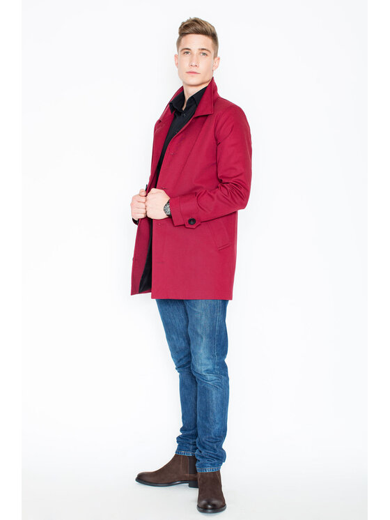 Visent Visent Cappotto di transizione V028 Bordeaux Regular Fit