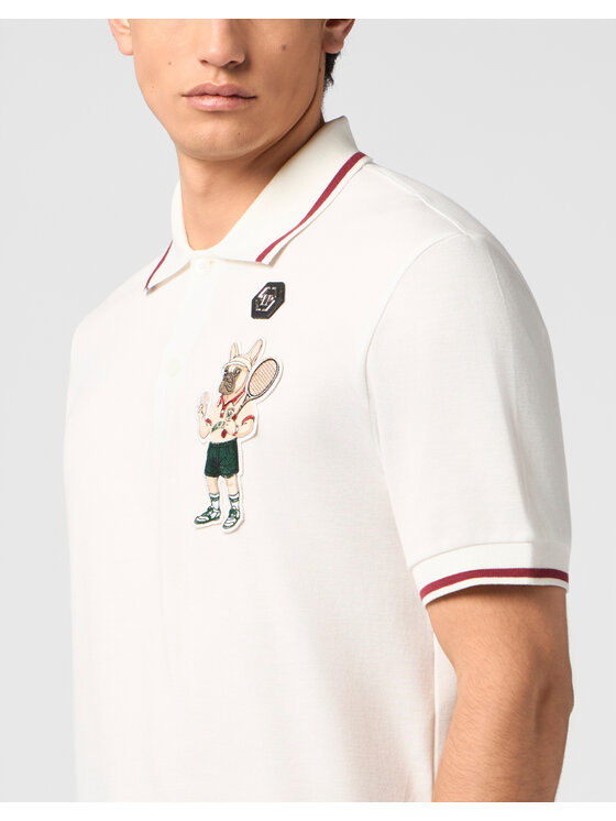 PHILIPP PLEIN PHILIPP PLEIN Polo 30555 Biały Slim Fit