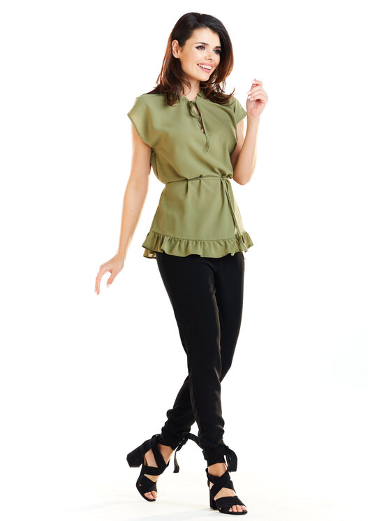 Awama Awama Bluzka A269 Khaki Basic Fit