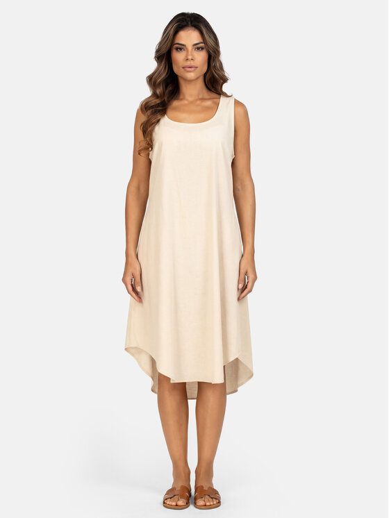 Feba Feba Sukienka letnia F253 Beżowy Oversize