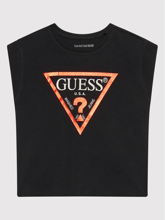 Guess Guess Tričko J81I15 J1311 Čierna Regular Fit