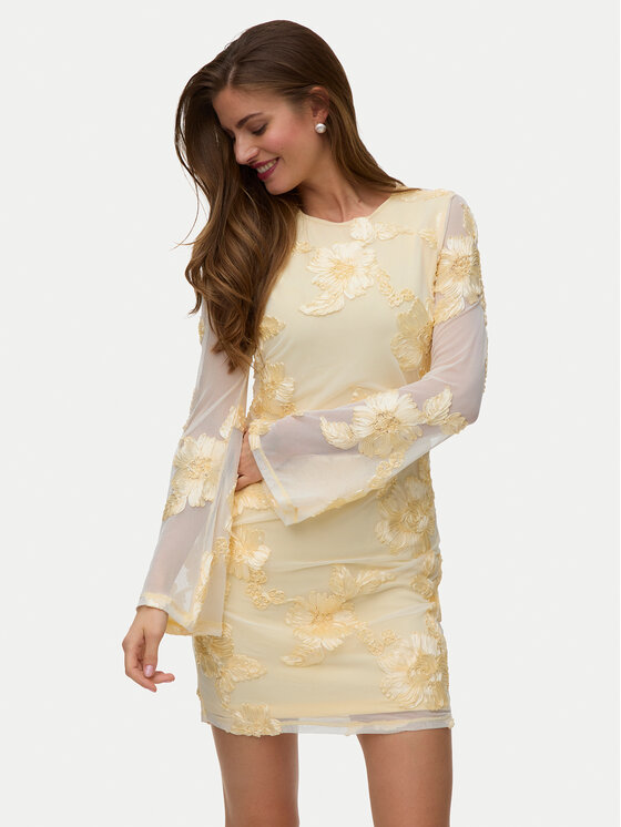 Vero Moda Vero Moda Коктейлна рокля Quinn 10348613 Жълт Regular Fit