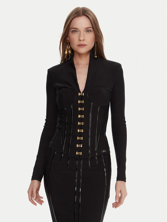 Elisabetta Franchi Elisabetta Franchi Zakó GI-182-57E2-V590 Fekete Slim Fit