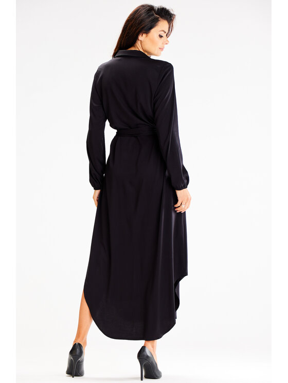Awama Awama Letné šaty A601 Čierna Basic Fit