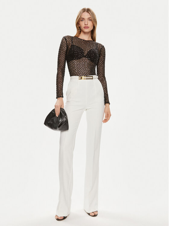 Elisabetta Franchi Elisabetta Franchi Hlače PA-034-42E2-5981 Bijela Regular Fit