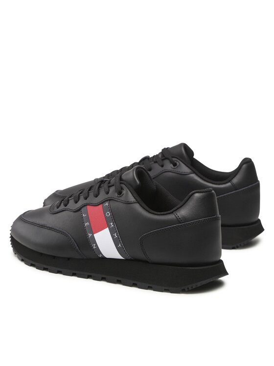 Tommy Jeans Tommy Jeans Laisvalaikio batai Leather Runner Ess EM0EM00898 Juoda