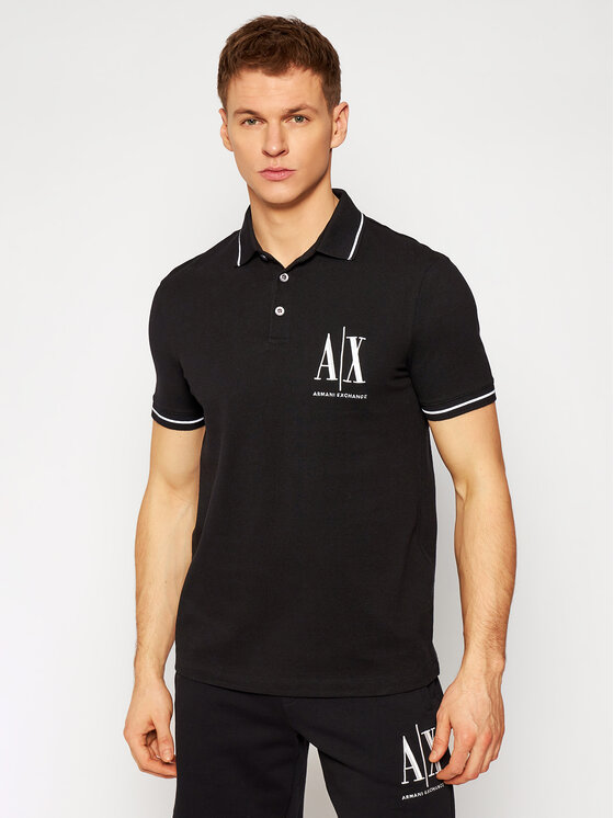 Armani Exchange Armani Exchange Polokošile 8NZFPA Z8M5Z 1200 Černá Regular Fit