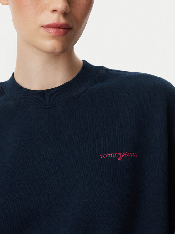 Tommy Jeans Tommy Jeans Majica dugih rukava Script DW0DW23583 Tamnoplava Regular Fit