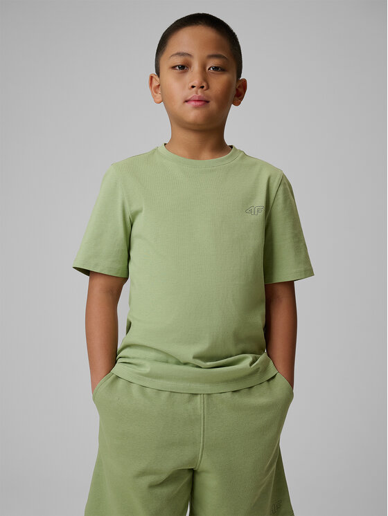 4F 4F T-Shirt BASIC+ Turkusowy Regular Fit
