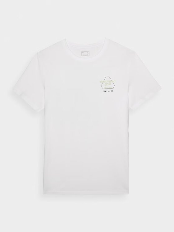 4F 4F T-shirt 4FRAW24TTSHM2302-10S Bianco Regular Fit