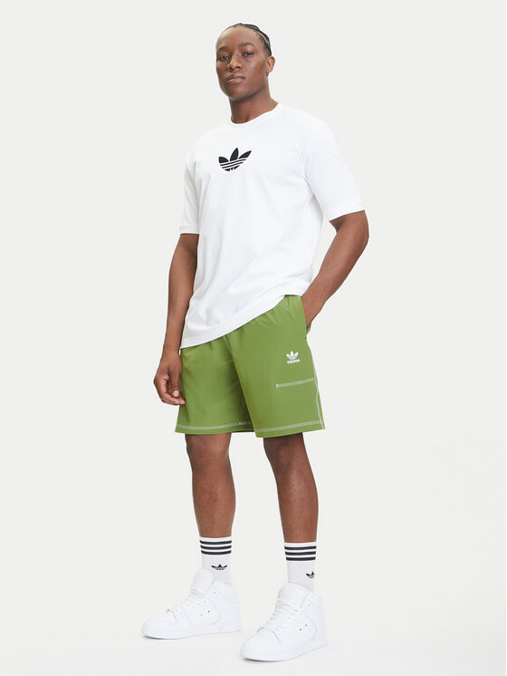 adidas adidas Szorty sportowe Trefoil Essentials KA8540 Zielony Loose Fit