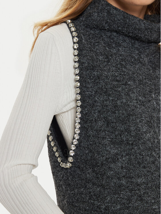 Eleh Eleh Vestă elegantă EM1011 Gri Regular Fit