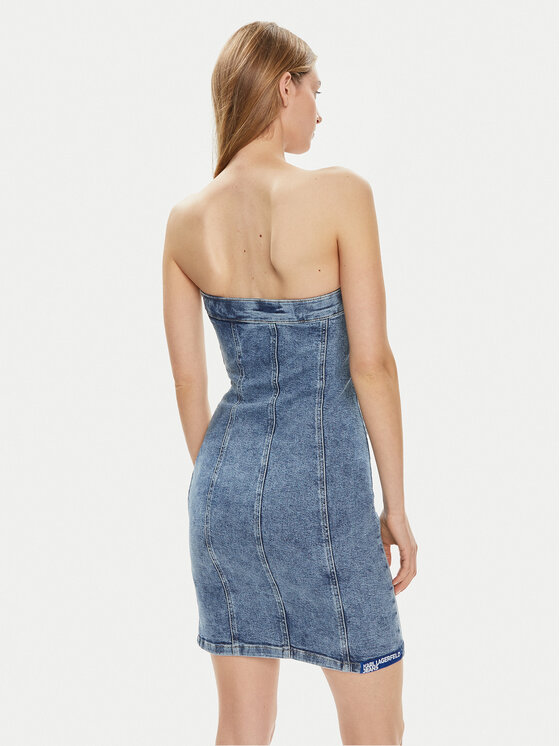 Karl Lagerfeld Jeans Karl Lagerfeld Jeans Džinsinė suknelė 241J1307 Tamsiai mėlyna Slim Fit