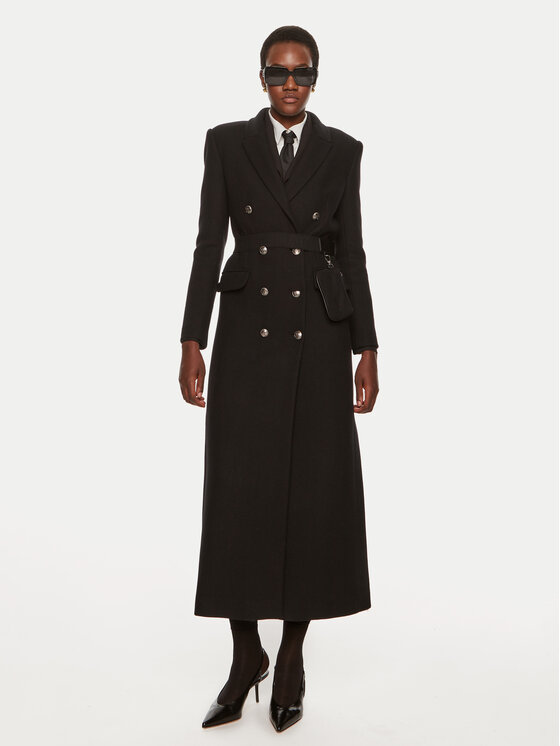 Elisabetta Franchi Elisabetta Franchi Kevad-sügis mantel CP-002-46E2-V1000 Must Regular Fit