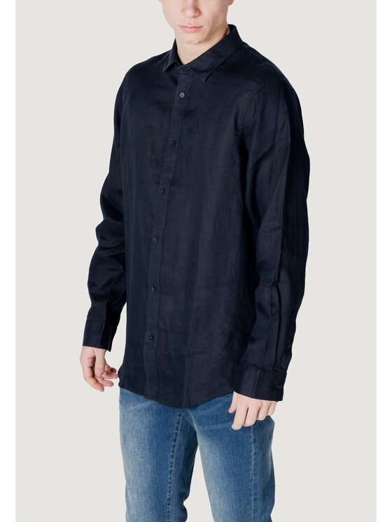 Armani Exchange Armani Exchange Koszula XM001221 AF14619 Niebieski Long Fit