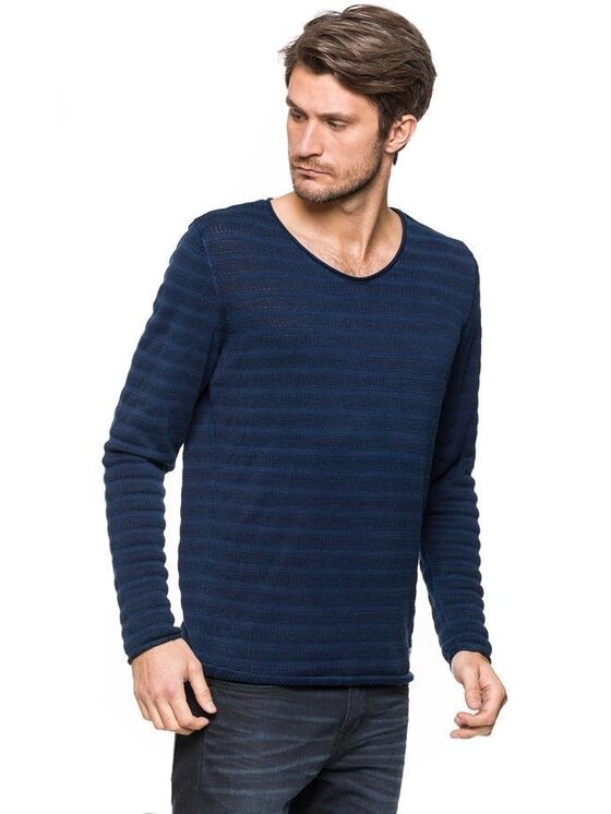 Tom Tailor Tom Tailor Sweter CREW-NECK SWEATER Szary Regular Fit