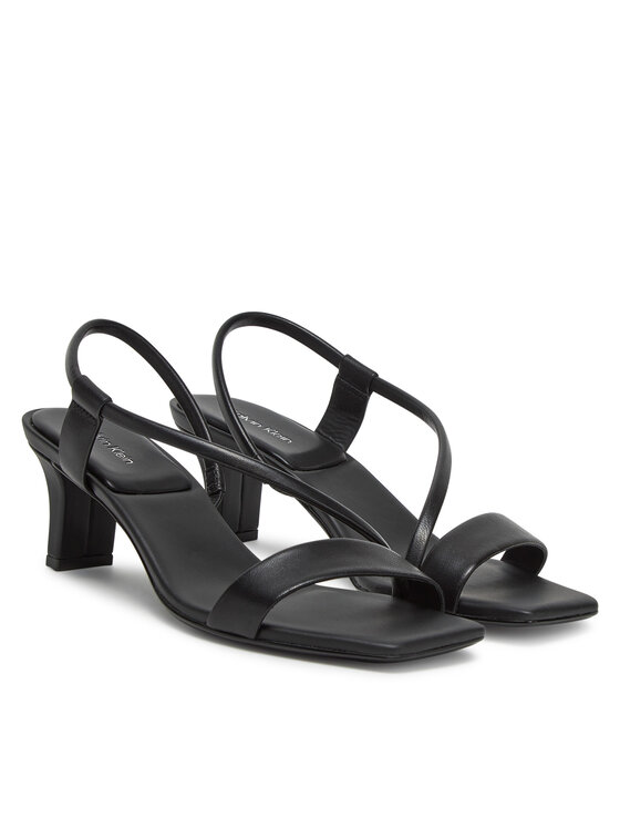 Calvin Klein Calvin Klein Sandały Heel Sandal 50 Squared Lth HW0HW02534 Czarny
