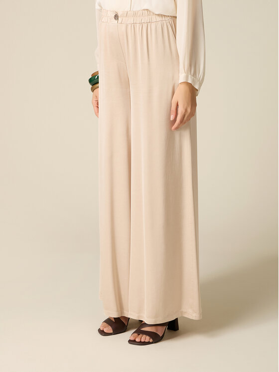 Oltre Oltre Spodnie materiałowe P018J002675N002 Biały Baggy Fit