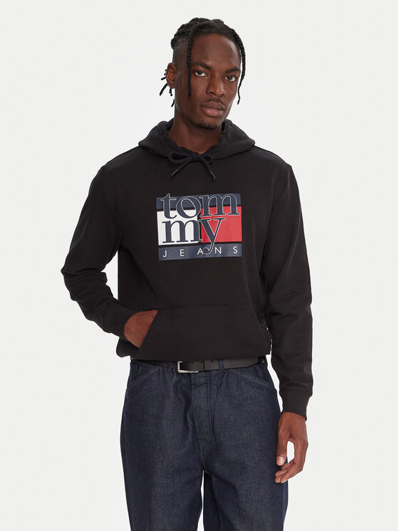 Tommy Jeans Tommy Jeans Džemperis ar kapuci DM0DM22092 Melns Relaxed Fit