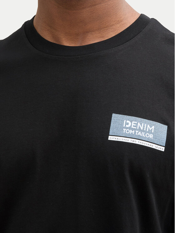 Tom Tailor Denim Tom Tailor Denim T-krekls 1043491 Melns Regular Fit