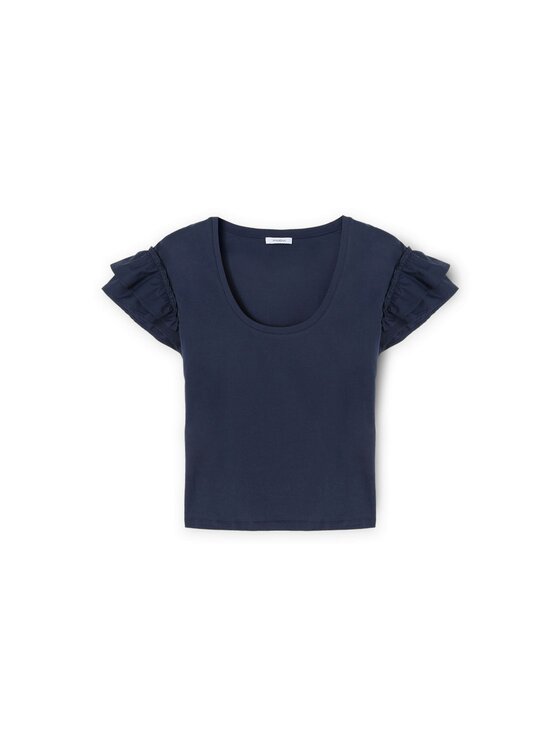 Motivi Motivi T-Shirt G297W003331N0Z3 Niebieski Regular Fit