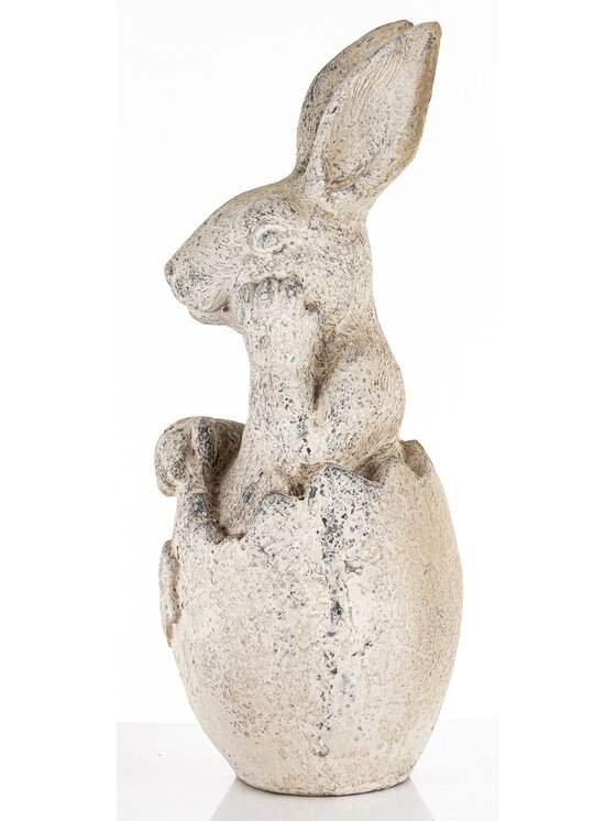 MIAhome MIAhome Figurka królik siedzący w skorupce jajka 51x19x20 cm SZAREK -2 Szary