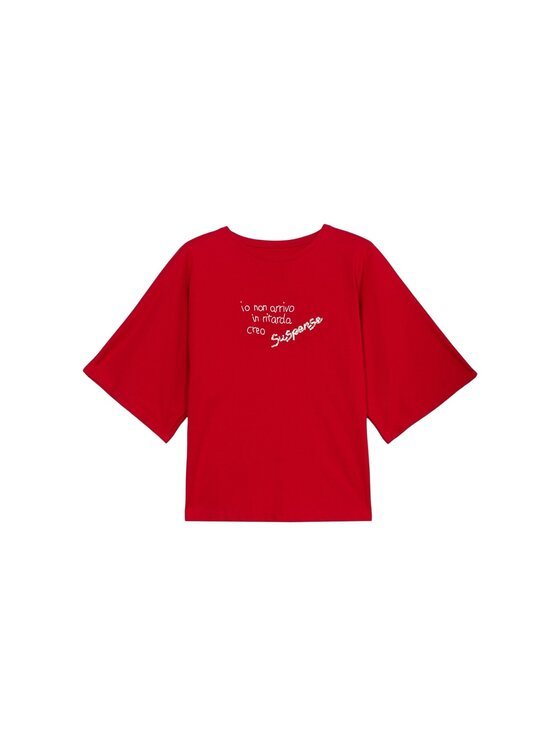 Oltre Oltre T-shirt G035J004395N016 Rosso Boxy Fit