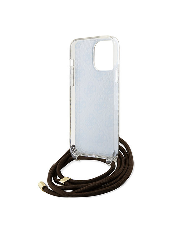 Guess Guess Etui na telefon iPhone 15 Pro Brązowy