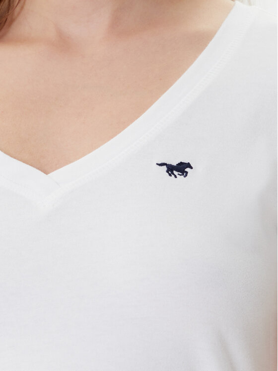 Mustang Mustang Tričko Beverly 1016517 Biela Slim Fit