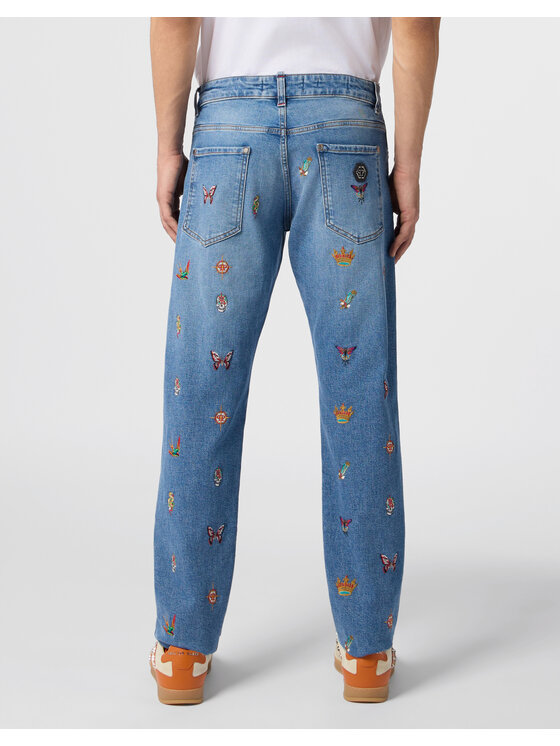 PHILIPP PLEIN PHILIPP PLEIN Jeansy 29788 Niebieski Straight Leg