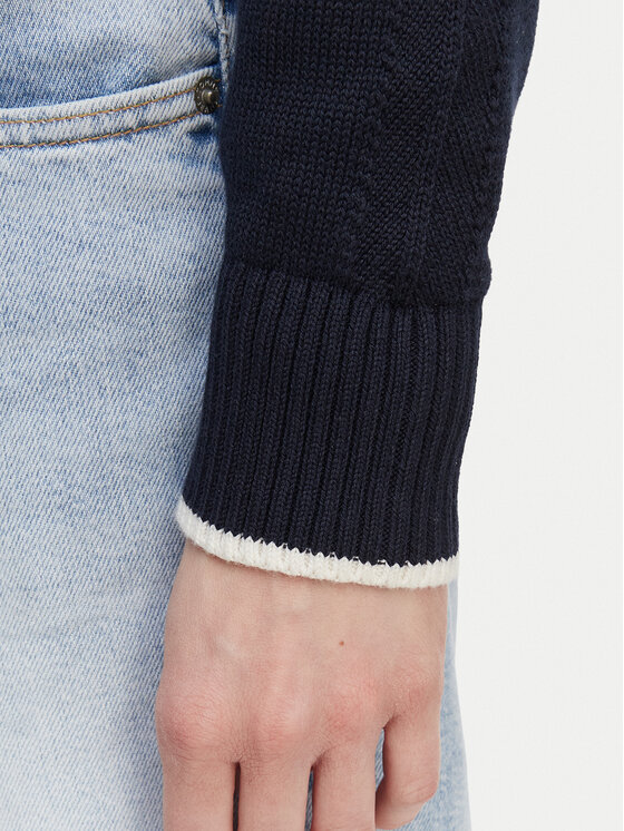 Tommy Jeans Tommy Jeans Sweater Intarsia Flag Badge DW0DW22316 Sötétkék Relaxed Fit