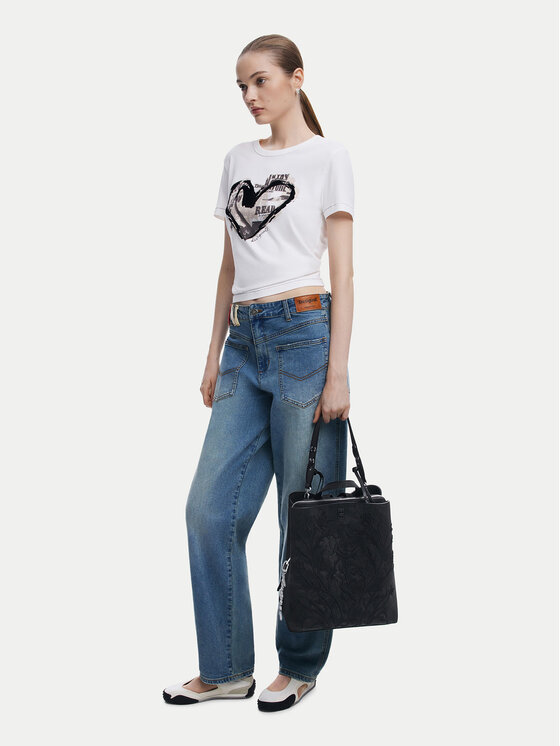 Desigual Desigual Ročna torba Romeo Floral Total B 25WAKP06 Črna