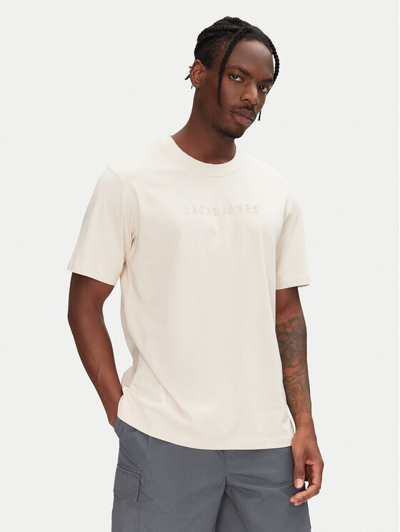 Jack & Jones Jack & Jones T-Shirt Recharge 12273070 Beżowy Relaxed Fit