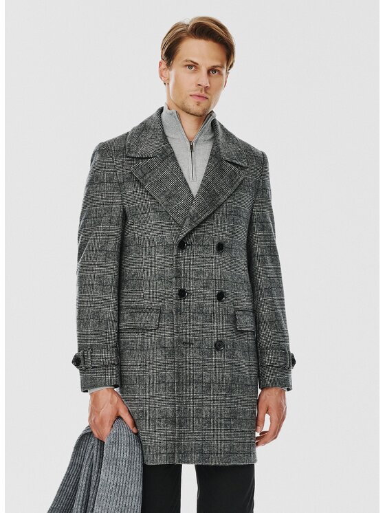 Pako Lorente Pako Lorente Płaszcz P24WF-7X-003 Szary Classic Fit