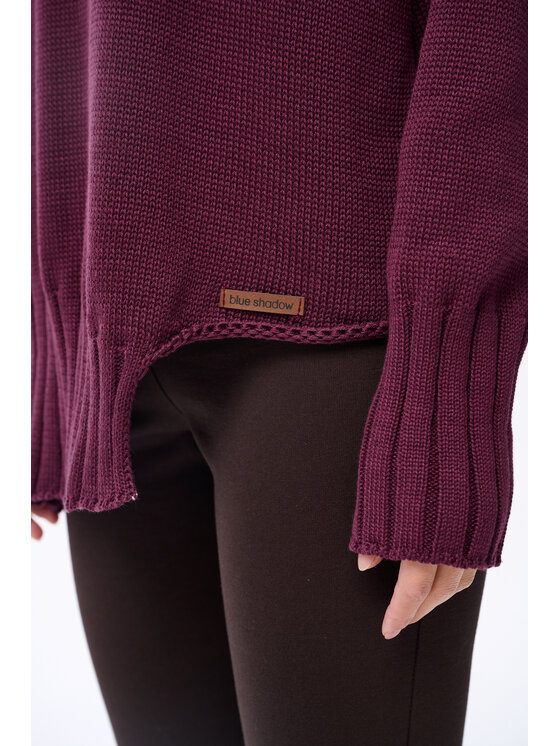 blue shadow blue shadow Sweter Bocq Fioletowy Regular Fit