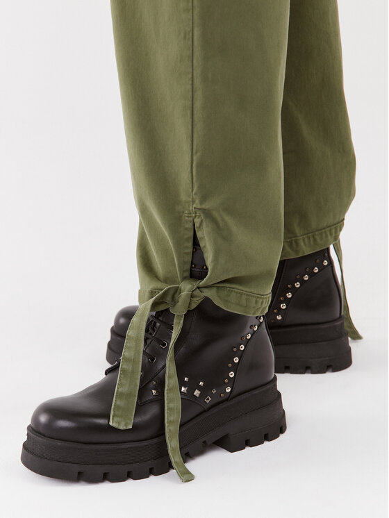 PINKO Pinko Hlače iz tkanine 101786 A15L Zelena Regular Fit