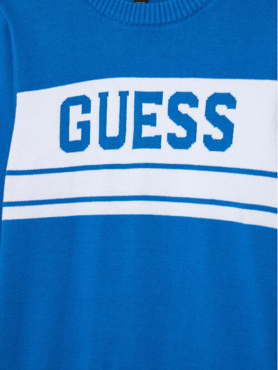 Guess Guess Pulover L5YR01 Z0140 Albastru Regular Fit