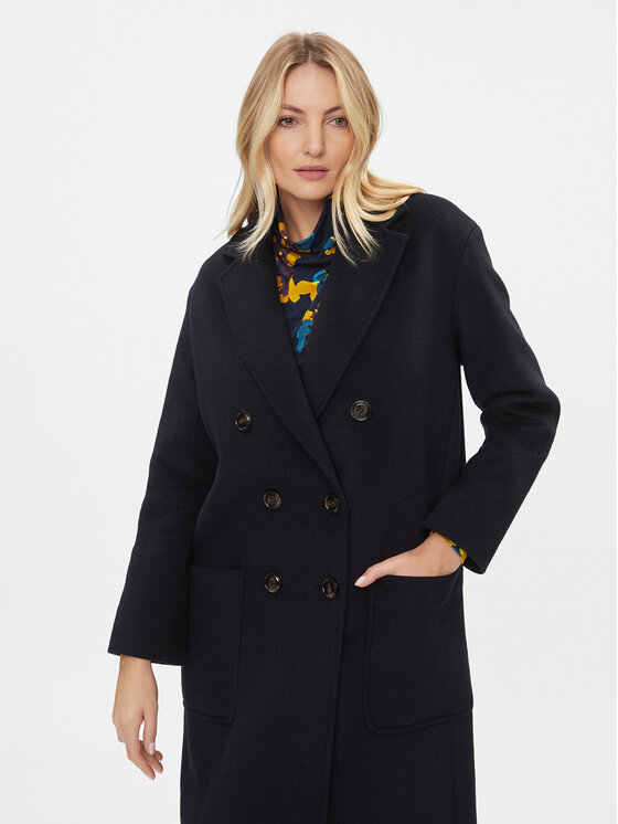 MAX&Co. MAX&Co. Płaszcz wełniany Elemento 70140523 Granatowy Relaxed Fit