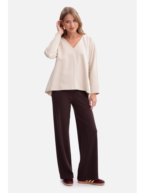 BeWear BeWear Bluzka b304 Beżowy Baggy Fit