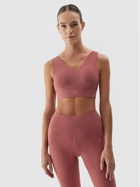 4F 4F Спортивний бюстгальтер 4FAW23USBAF080 Червоний Slim Fit
