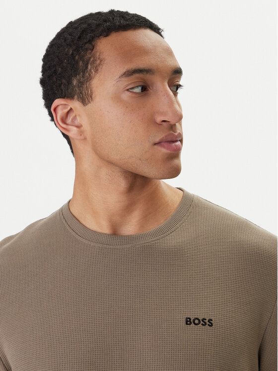 BOSS BOSS T-Shirt Waffle 50535891 Hnědá Regular Fit