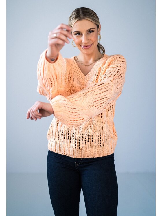 FIGL FIGL Sweter M910 Pomarańczowy Oversize