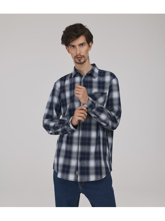 Lee Cooper Lee Cooper Koszula jeansowa SCOTT Granatowy Regular Fit