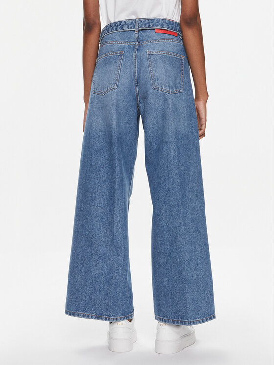 HUGO Hugo Jeans hlače Galeva_1 50508852 Modra Oversize