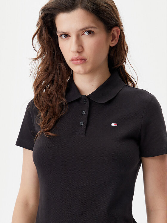 Tommy Jeans Tommy Jeans Tricou polo Essential DW0DW20160 Negru Slim Fit