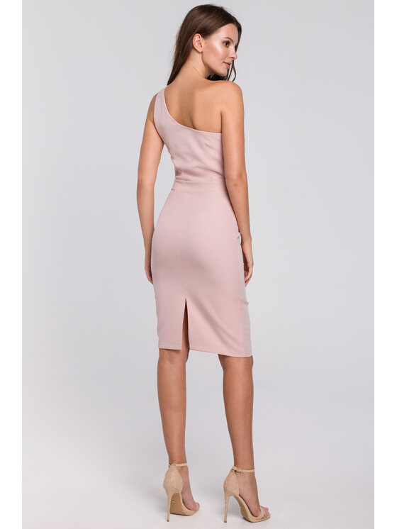 Makover Makover Elegantní šaty K003 Růžová Regular Fit