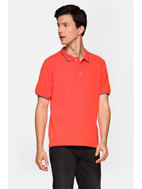Lancerto Lancerto Polo Dominic Pomarańczowy Regular Fit